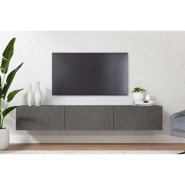 Wrought Studio Ozge Floating Minimalist TV Stand for up to 80" TV Wall